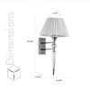 Aberdeenshire Glass and Chrome Wall Light With Off White Cotton Shade