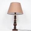 Akira hand crafted Solid wood walnut finish Table Lamp With Beige Cotton Shade