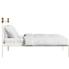 Iver Metal Non Storage Queen Bed in Glossy Ivory Finish