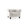 Winchester 1 Seater Half Leather Sofa in White Colour