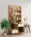 Hexa Red Wooden Dressing Table in Giant Wood and Frosty White Colour