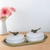 Metalsmith Metal Serveware Box Set of 3 with Tray White Finish