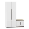 Baltoro 20 Pair Shoe Rack with Seating in White Finish