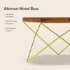 Dyson Abstract Metal Coffee Table In Teak Finish