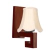 Devansh Wood Wall Mounted Lamp With Off-White Cotton Shade