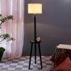 Fiona White Cotton Shade Floor Lamp