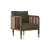 Taran 1 Seater Wooden Sofa in Deep Olive Velvet Colour