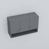 3 Doors Modular Wall Mounted Kitchen Cabinet With Organizer Shelf In Slate Slate Grey Finish