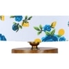 Dashiell Multicolor cotton table lamp with Natural Wood Base