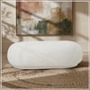 Eliteelegance Wood Ottoman With Upholstery Non Storage Sofa In White Colour