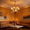 Eliante Champaign Chandelier, 8-Light, Mild Steel And Glass