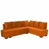 Melo 3 Seater Right Sectional Velvet Sofa Cum Bed in Orange colour