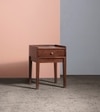 Harmful Solid Wood Bed Side Table In Dark Brown  Finish