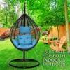 Premium Egg Single Seater Liner Swing Chair Blue