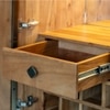 Arrow Solid Wood Bar Unit in Gold Colour