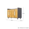 Hexa Red Multipurpose Storage Cabinet With 3 Drawer 2 Door in Slate Grey And Giant Wood Colour