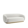Elegantensemble Wood 3 Seater With Upholstery Non Storage Sofa In White Colour