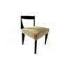 Newport wood Dining Chair in Beige Mossy Fabric Cushioning with DARK WALNUT FINISH