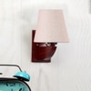 Devansh Solid Wood Electric Wall Light in White Colour with White Shade Count of 1 Light