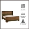Heritage Cane Upholstered King Size Bed in Linen With Oak wood Frame