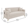 Convil Velvet 3 Seater Sofa in Cream Color