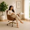 Doe Buck Lotsee Modern Brown Boucle Office Chair