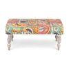 Bestone Solid Wood Bench In Multicolour Patch Kantha Fabric