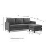 Monznij Sectional Fabric Sofa - Turquoise