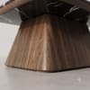 The Noir Laurent Black Marble Walnut Nesting Coffee Table Set with Accent Table