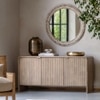 Myr Solid Mango Wood Sideboard with 3 Door in White Wash Finish