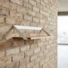 Slope Solid Wood Wall Shelf in Mango Natural & Metal White