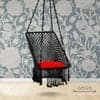 Swingzy Polyester Blend Premium Large Rectangle Swing Chair Black