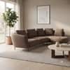 Aria 4 Seater L Shaped Corner Sofa Right Facing Chaise Brown
