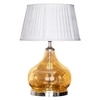 Ingram Glass and Metal Table Lamp With White Cotton Shade