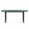 Adria Jade Green Marble 6 Seater Dining Table In Dark Sheesham Finish
