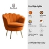 Melta Solid Wood Accent Chair in Orange Colour