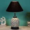 Alison Black cotton Glass Table lamp with Iron Base