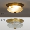 Telmor 11 Inch 2-Light Flush Mount Ceiling Light In Antique Brass Finish With Clear Star Diamond Cut Glass