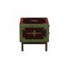 Hand-Painted Solid Wood Dresser in Multicolour with Mirror