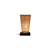 Khari Beige Bamboo Shade Table Lamp with Black Iron Base