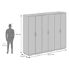 Valeria 6 Door Mirrored Wardrobe in Dual Tone Finish
