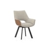 Atlas Crest Storage Solid Wood Dining Table With 4 Casey Swivel Chairs (Finish : Danish Walnut, Chair Colour : Dual Tone)
