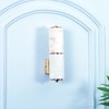 Jesse White Alabaster Stone & Brass Finish Metal Bathroom Wall Light