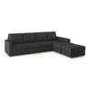 Apollo Compact Sofa (Colour : Graphite Grey, Cushion : Hard, Back Type : Regular, Seating Capacity : Right Aligned 3 Seater + Right Aligned Chaise + Ottoman)