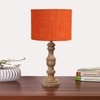 Devansh Orange  Jute   Table Lamp With  Wood Natural Base (7X17.5 Inches)-17