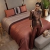 Stoa Paris 300TC UltrSatin Super King Bedsheet with 2 Pillow Covers Satin Super Champagne Wine