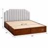 Mooh Solid Wood Queen Size Upholstered Bed With Box Storage (Provincial Teak Finish, Grey Colour)