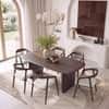 Zen Rectangular Solid Wood 6 Seater Dining Table In Danish Walnut Finish