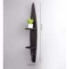 Engineered Wood Wall Shelf with Key Hooks in Black Colour