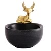 Marble Nut candy  Bowl Brass Antler embedded